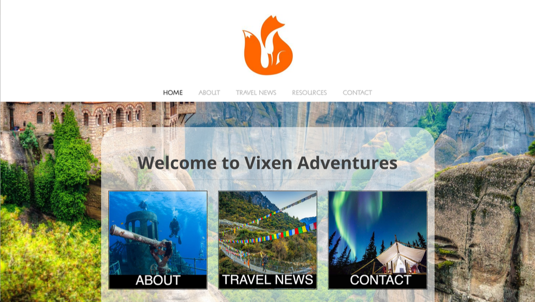 Vixen Adventures homepage