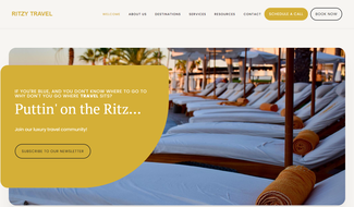 Ritzy travel home page image