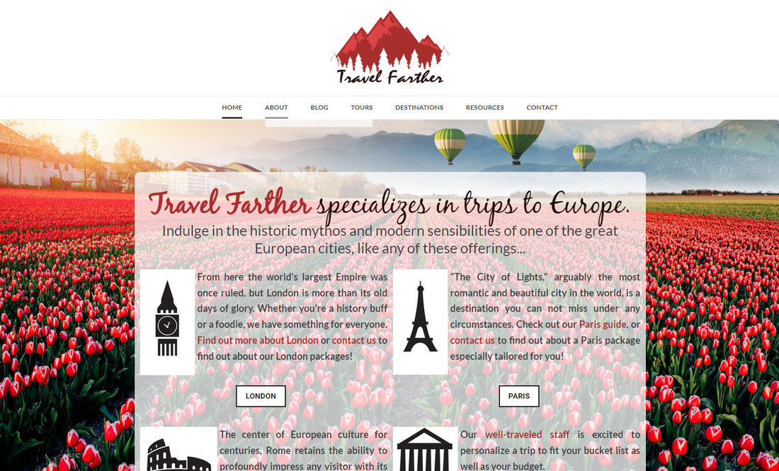 Travel Farther homepage